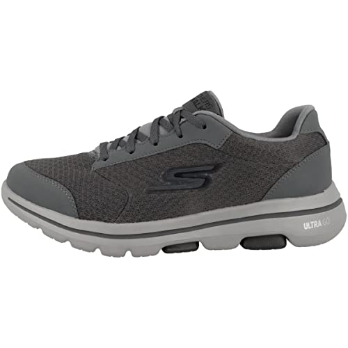 SKECHERS Herren Go Walk 5 - Qualify Sneaker, ((Charcoal Textile/Synthetic/Black Trim Ccbk), 43 EU