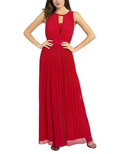 APART Fashion Damen Dress with Lace Partykleid, Rot (Koralle Koralle), 36