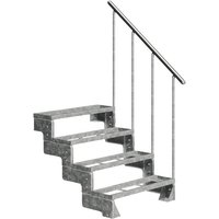 DOLLE Außentreppe »Gardentop«, 4 Einlegestufen, silber, 72 cm Geschosshöhe - silberfarben