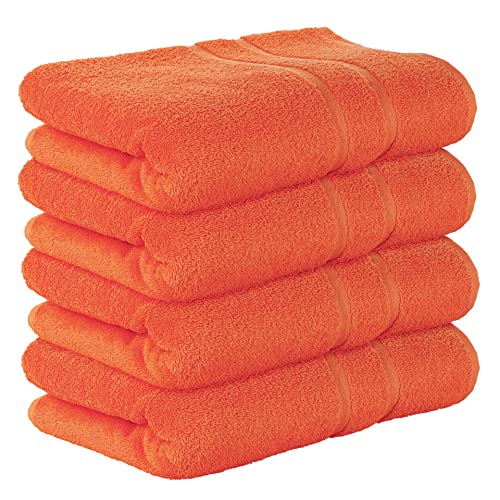 StickandShine 4er Set Premium Frottee Badetuch 100x150 cm in orange in 500g/m² aus 100% Baumwolle Öko-TEX Standard 100 Materialien