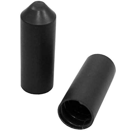 20x Lumonic Warmschrumpf Endkappe 3:1 mit Kleber Schwarz - Hier von: 14mm auf 5mm - Länge: 4,6cm - zum isolieren von Kabelenden