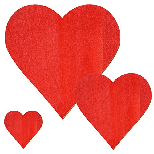 Rote Holz Herzen - Deko Zuschnitte Größenauswahl, Größe:Herz 40cmx40cm