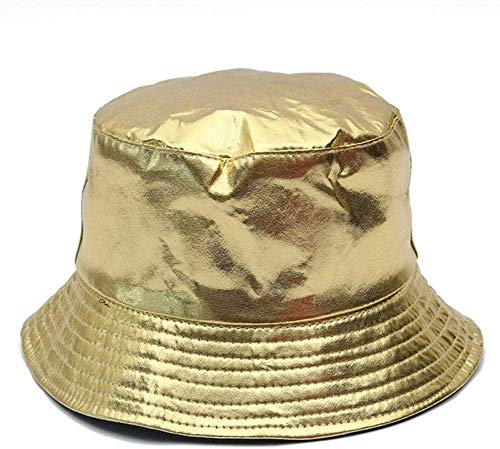 NIUASH Fischerhüte Gold Splitter Shiny Metallic Buckethat Fishman Hut Angelkappen Frauen Herren Party Silber-Gold