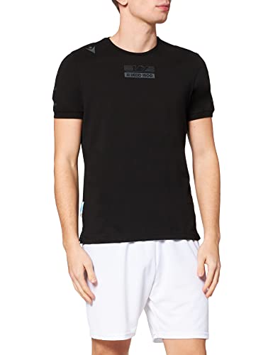 Macron S.S. Lazio, T-Shirt aus Polycotton, offizielles Produkt, schwarz, 2019/20 Erwachsene