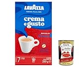 24x Lavazza, Crema e Gusto Classico, Gemahlener Kaffee, für Mokka-Kanne oder Filterkaffee, Runder & Einladender Geschmack, Intensität 7/10, Dunkle Röstung, 250 g + Italian Gourmet polpa 400g