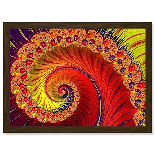 Photo Fractal Flower Spiral mandelbrot Artwork Framed Wall Art Print A4