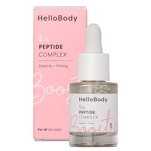HelloBody 5% Peptide Booster Complex (15 ml) – Peptide Serum für glatte und gefestigte Haut – Tägliches Serum Anti Aging – Gesicht straffen mit Concentrated Booster Peptide 5%
