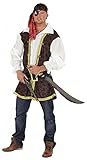 Foxxeo Piraten Kostüm für Herren mit Gürtel Oberteil und Kopfband für Fasching und Karneval Größe L