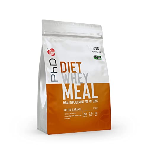PhD Nutrition Diet Whey Meal Proteinpulver Mahlzeitenersatz - Salted Caramel 770 g - zuckerarmes Molkenprotein Eiweiβpulver zur Gewichtsabnahme