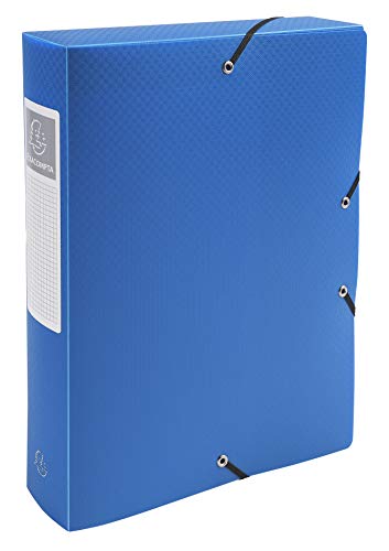Exacompta 59882E Packung (mit 8 Archivboxen aus PP, 700µ, 24 x 32cm, ideal für Ihre Dokumente in Format DIN A4, Rücken 60mm) dunkelblau, 8 Stück