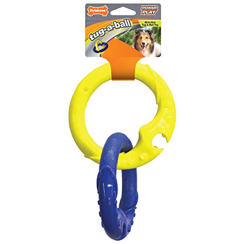 Nylabone Tug-a-Ball Ultra Strong Power Play All-in-One Tug and Ball Toy for Dogs
