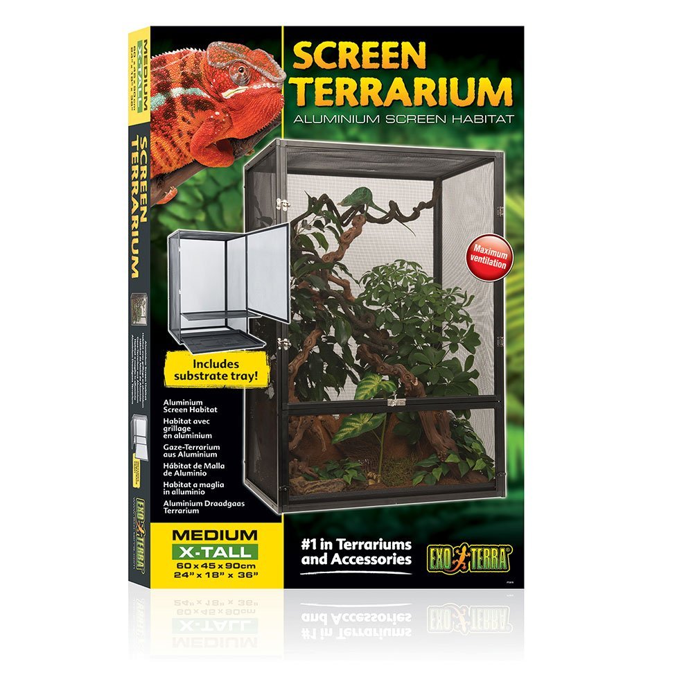 Exo Terra Screen Terrarium, Terrarium aus Aluminium Gaze, 60 x 45 x 90cm