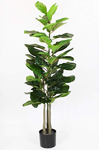 Künstliche Pflanze 115 cm Ficus Lyrata Kunstpflanze Große Zimmerpflanze Grünpflanze