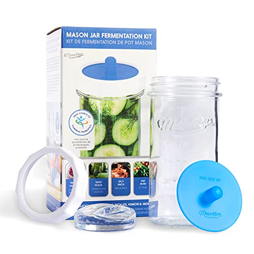 Masontops Mason Jar Fermentation Starter Set - Einfaches Gemüsegärset mit Einmachglas - DIY Equipment Essentials