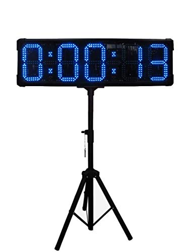 Huanyu 8" LED Countdown Uhr 6 Ziffern Lauf-Uhr Stoppuhr Wasserdicht Countdown Clock Intervall Timer mit Fernbedienung& für Marathonlauf Sportveranstaltungen Wettbewerbe (Blau)
