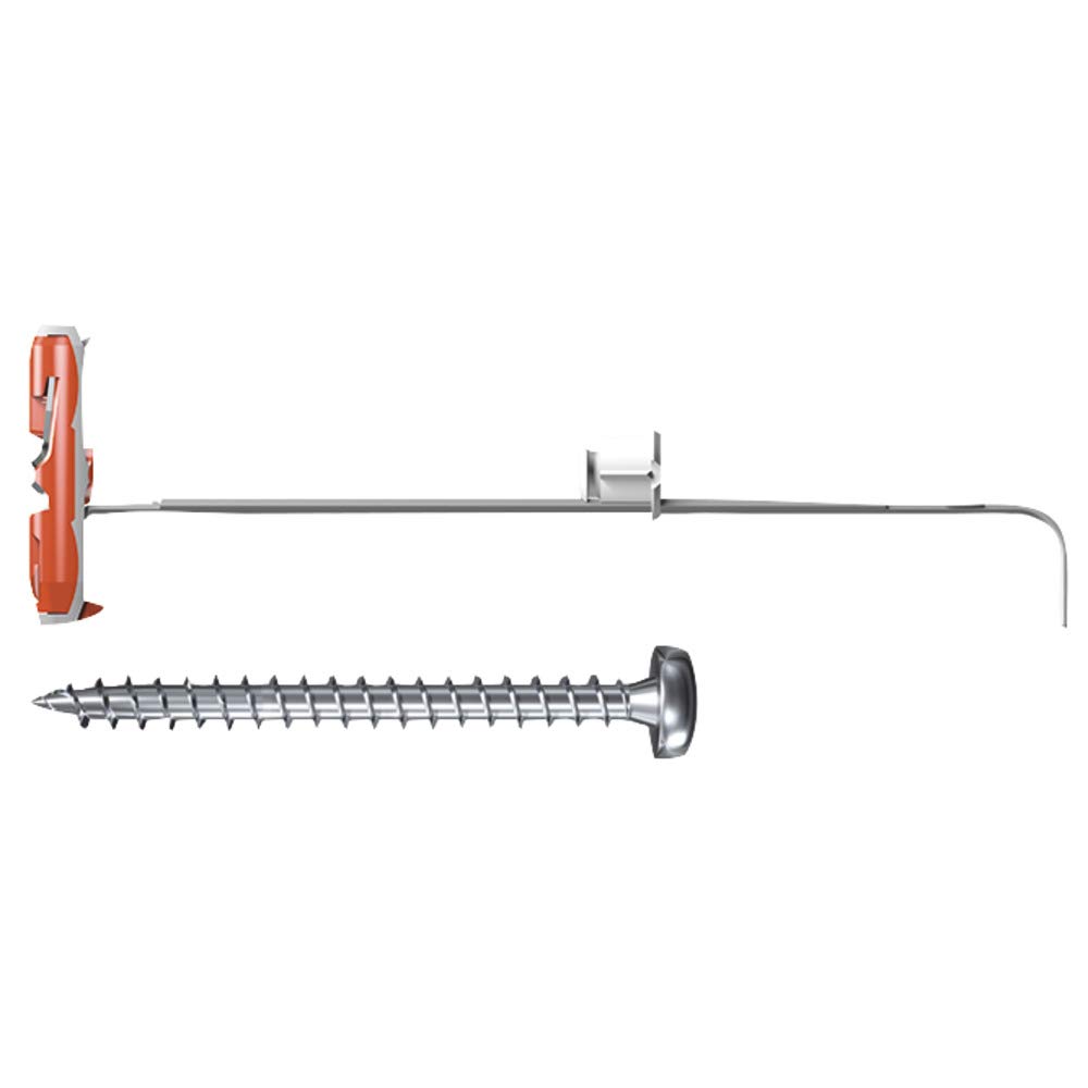 fischer 539025 DUOTEC 10 S PH, Kippdübel mit Panheadschraube, 2-Komponenten, Hohlraumdübel zur Befestigung in Gipskarton, Gipsfaser, Holz-& Stahlplatten uvm, Dübel + 25 Schrauben, grau/rot