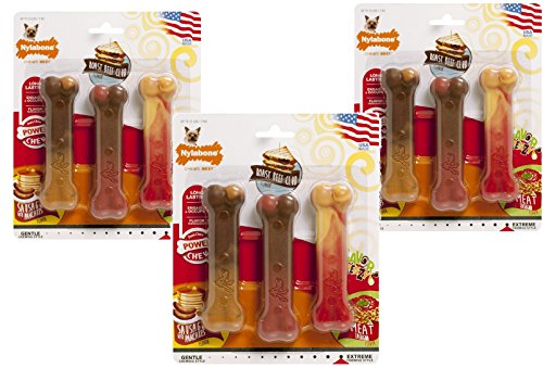 Nylabone (3 Pack) Long Lasting Power Chew Flavor Frenzy 3 Pack Petite Dog Toy