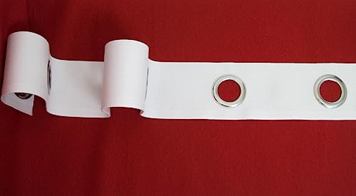 Gardinen Ösenband - zum annähen, Gardinenband, Gardinenzubehör (100 mm, Weiss) - 2 Meter