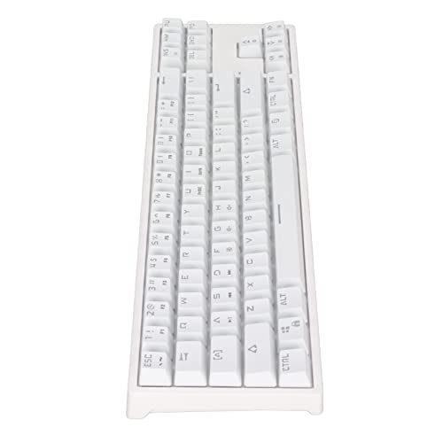 CHICIRIS Mechanische Computertastatur, schnelle Reaktion, vierfarbige mechanische Tastatur, 71 Tasten, ergonomisches Design zum Tippen Weiß