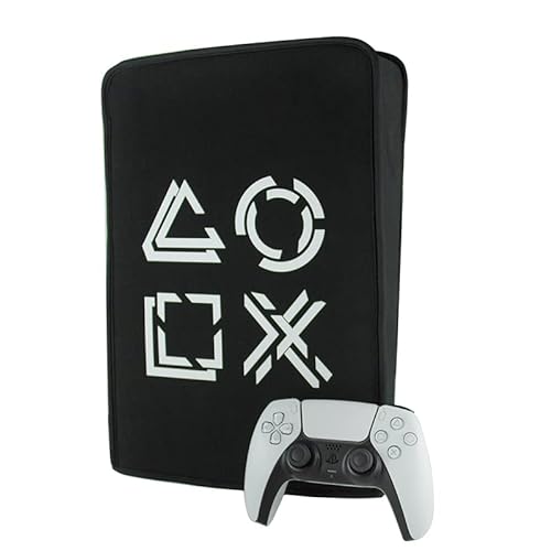 PS5-Staubschutzhülle für PlayStation 5-Spielekonsolenhülle, wasserdicht, waschbar, Staubschutzhülle, PS5-Zubehör, PS5, weiches, gepflegtes Futter, Staubschutz, schwarz