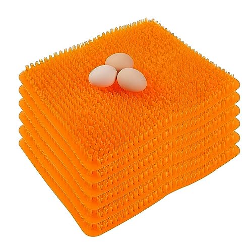Xptieeck Hühner-Nistunterlagen, waschbare Nistkasten-Pads für Hühner, wiederverwendbare Nistunterlagen für Hühnerstall, 6 Stück, langlebig, einfach zu bedienen, 35 x 30 x 2 cm, Orange