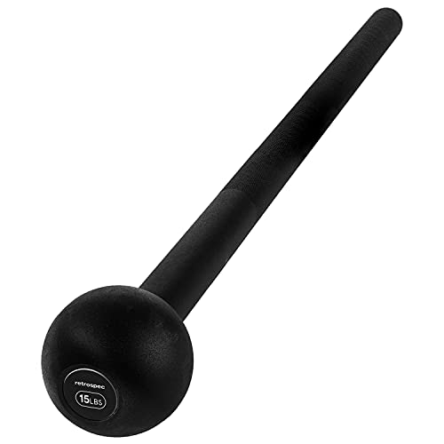 Retrospec Steel Macebell 5 bis 13,6 kg für Männer, Frauen, Stahl, Krafttraining, Ganzkörpertraining, Mattes Schwarz