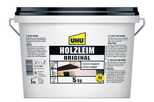 UHU Holzleim Original Eimer, Universeller Weißleim - geeignet für alle üblichen Holzarten und -verklebungen, 5 kg