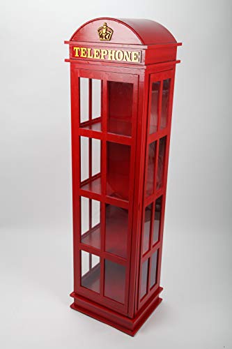 point home Design-Schrank Telephone, Regal aus Holz, Lifestyle-Möbel im Retrolook, rot, 146cm