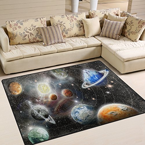 Use7 Planet Sonnensystem, Weltraum, Universum, Teppich für Wohnzimmer, Schlafzimmer, 203 cm x 147,3 cm