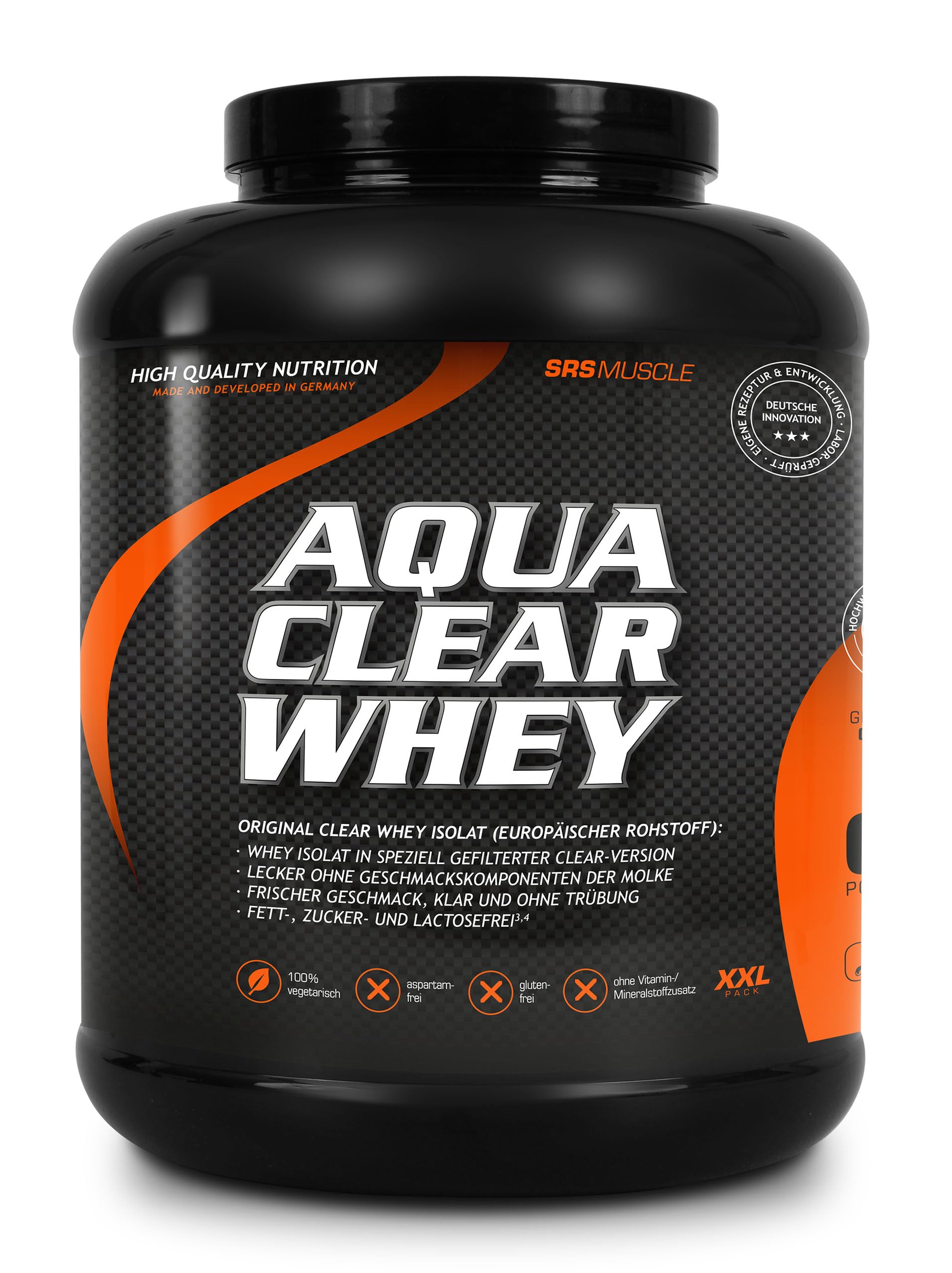 SRS Muscle - Aqua Clear Whey | leckerer Clear Whey Proteindrink | super erfrischend, weniger süß | fett-, zucker- und lactosefrei | deutsche Premiumqualität (Clear Cherry, 1.900 g)