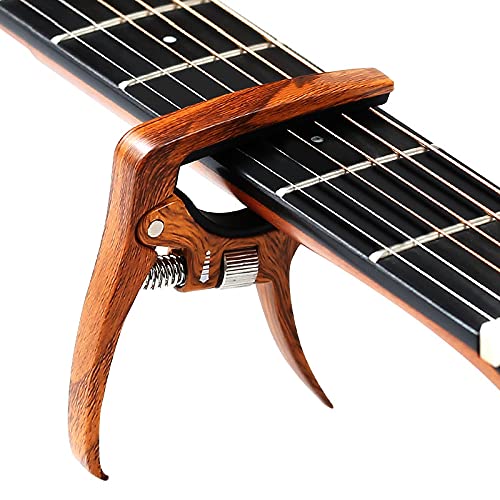 BAtlam Gitarren-Kapodaster, verstellbares Gitarrenzubehör, für Akustikgitarre und E-Gitarre, Holz (Wood)