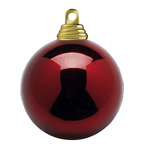 Dunkelrote, glänzende Weihnachtskugeln aus schwer entflammbarem Kunststoff, 6 cm Ø - 24 Stück