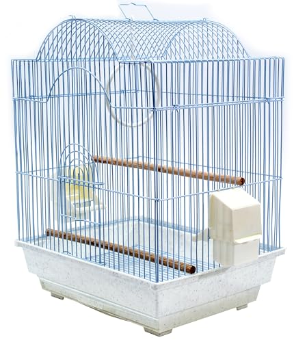 Penn-Plax Kleiner Vogelkäfig – ideal für Sittiche, Lovebirds, Papageien, Finken, Kanarienvögel und mehr – Bogenstil-Käfig – Weiß