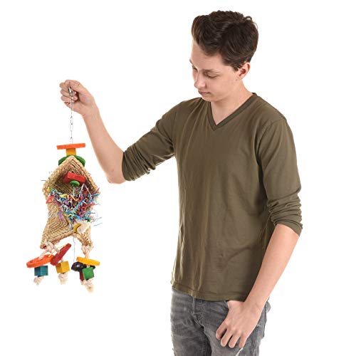 Wagner's ® | Zauberhut mit Edelstahl Kette von Happybird(R) Papageienspielzeug, Spielzeug für Papageien