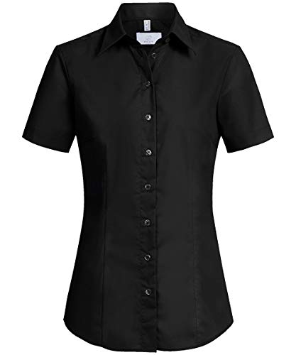 GREIFF Damen-Bluse Basic, Regular Fit, Stretch, Easy-Care, 6516, schwarz, Größe 50