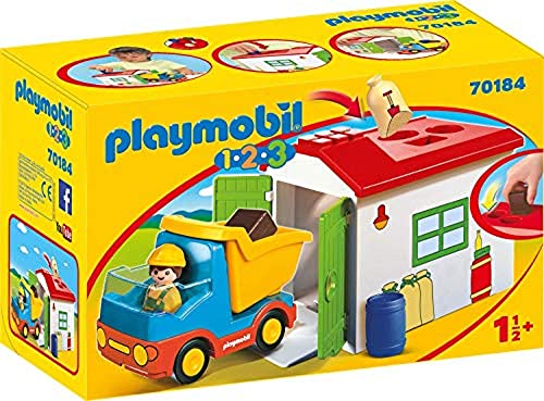 Playmobil Konstruktions-Spielset "LKW mit Sortiergarage (70184) Playmobil 1-2-3"