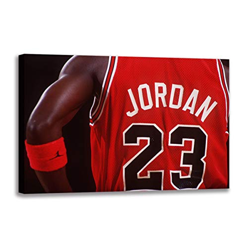 Back of Michael Jordan Poster und Drucke, Leinwandbild, Panorama, skandinavische Wandkunst, Bild für Wohnzimmer (60 x 90 cm ungerahmt)