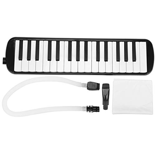 Melodica-Instrument mit 32 Tasten, mit Tasche, Einfach zu Spielen, Geeignet für Anfängerübungen, Kornett-Mundstück, Kompaktes Design (BLACK)