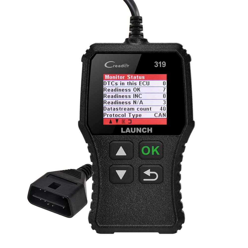 Launch CR319 OBD2 Diagnosegerät OBD Fahrzeug Code-Scanner Fehlercodeleser unterstützt alle Autos mit OBDII/EOBD/CAN-Modi und 16-Pin OBDII-Schnittstelle Code Lesen und Löschen O2-Sensor/EVAP-Test