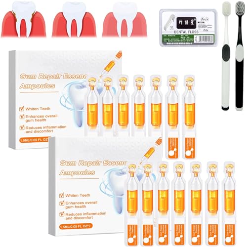 Cvreoz Gum Repair Treatment Ampoules,Zahnfleisch-Reparatur-Behandlungsampullen, Mund- Und Zahnfleischpflegeessenz Zur Zahnsteinentfernung, Zahnreparatur (2box)