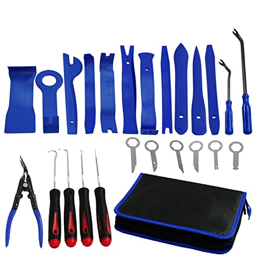 Werkzeugsatz Clip Fastener Removal Set Auto Portable Pry Interior Repair Tool Kit 19/25/38-tlg Werkzeugkasten für zu Hause (Color : 25 Pcs Blue Set)