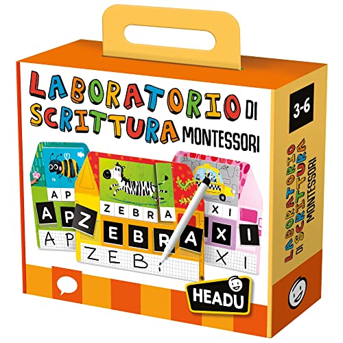 Headu IT23578 Laboratorio di Scrittura Montessori Lernspiel, Mehrfarbig