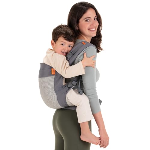 Beco Babytrage für Kleinkinder, Cool Mesh Grey – Babytragetasche im Rucksack Stil – Tragen Sie Ihr Kind vorne als auch auf dem Rücken, für Kinder zwischen 9kg und 30kg mit extra grosser Sitzfläche
