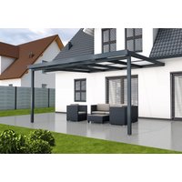 Terrassenüberdachung Premium (BxT) 410 cm x 406 cm Anthrazit Polycarbonat Bronce