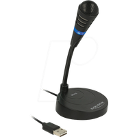 DELOCK 65868 - Mikrofon, USB, Standfuß, Touch-Mute Taste