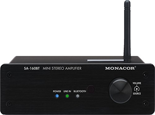 MONACOR SA-160BT Mini Stereo-Verstärker, 2 x 30 W schwarz