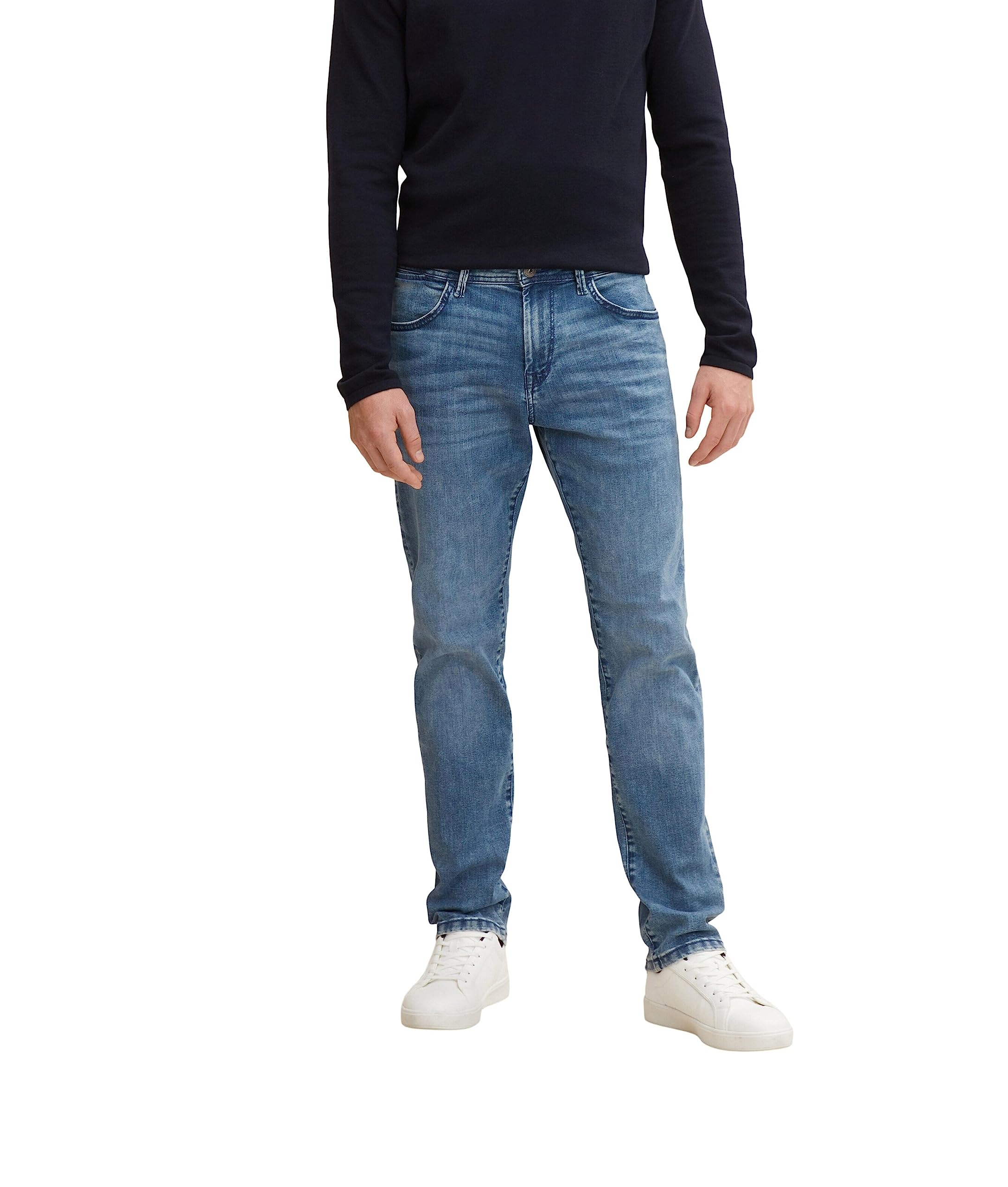 TOM TAILOR Herren 1032793 Josh Regular Slim Jeans Mit Freefit®-Stretch, 10118 - Used Light Stone Blue Denim, 40W / 34L EU