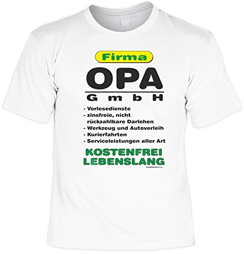 RAHMENLOS witziges Sprüche Tshirt Firma Opa GmbH Weiss