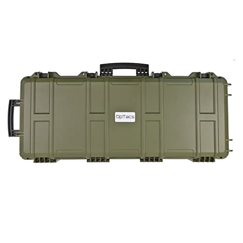 OpTacs Waffenkoffer - Medium - OD; Stabiler Koffer für Langwaffen und Zubehör; wasserdicht; Schaumstoffpolsterung, für Langwaffen