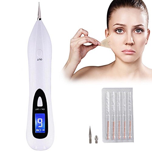 Spot entfernen Kit, Professionelle Maulwurf Dot entfernen Pen, professionelle Tattoo Body Facial Sommersprossen Entfernung Maschine Gerät, USB Ladekabel (weiß)